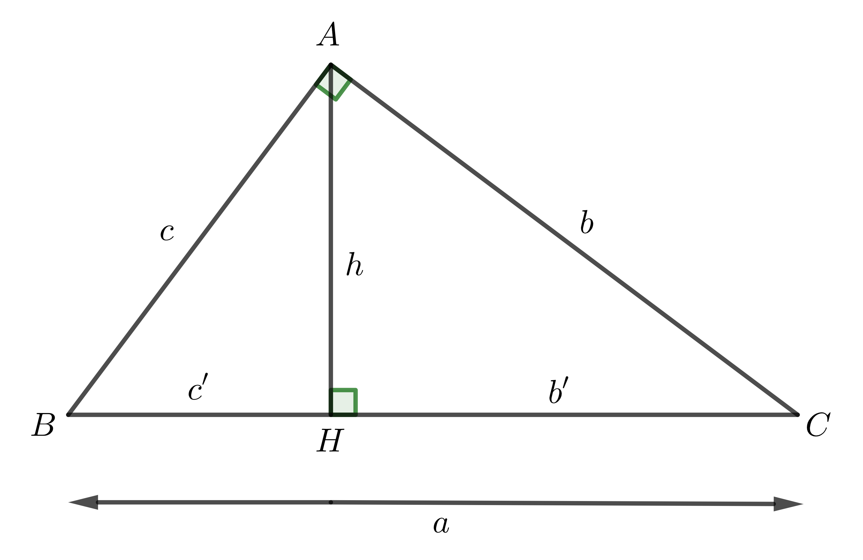 đường cao trong tam giác vuông