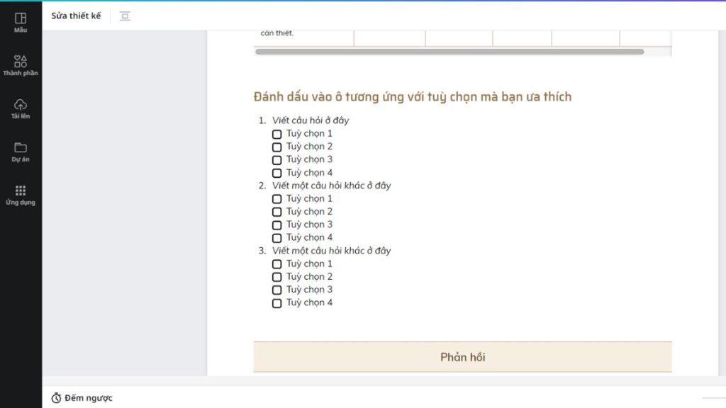 Cách làm câu hỏi trắc nghiệm trên Canva 3