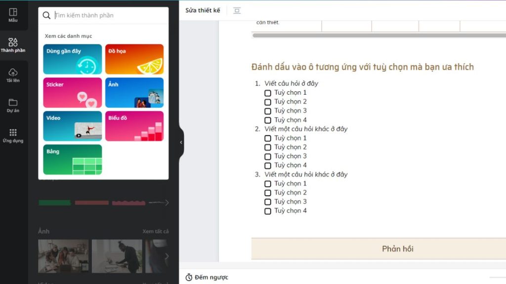 Cách làm câu hỏi trắc nghiệm trên Canva 4